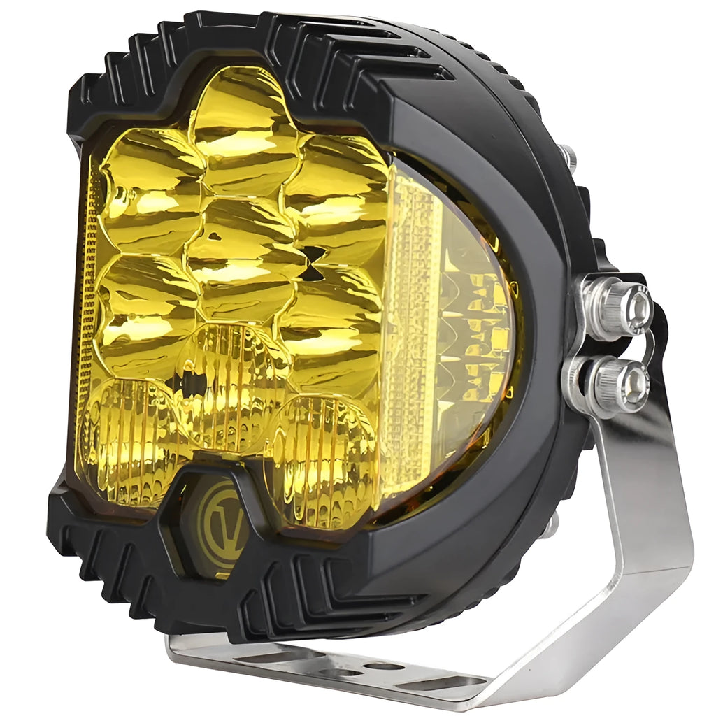 50W LED gold work light in yellow finish with die-cast aluminium housing for off-road vehicles
