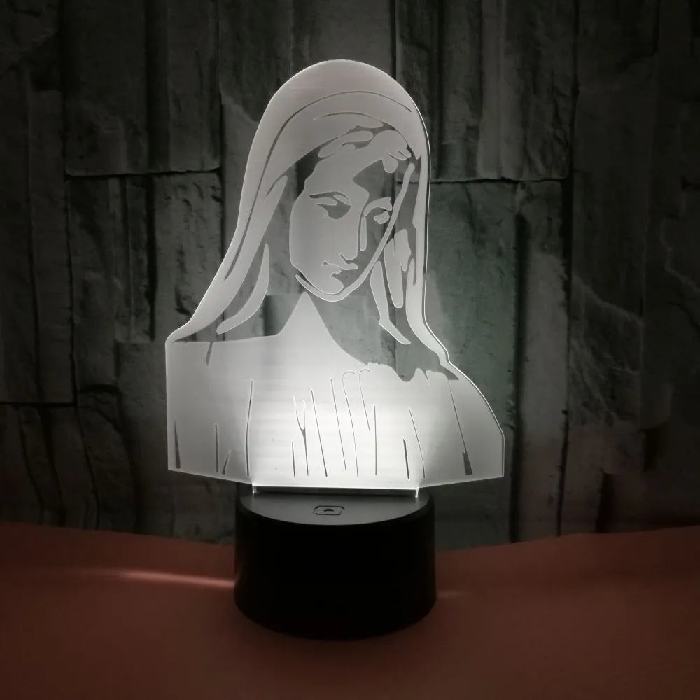 3D LED night light with stereoscopic ring pattern and colour changing options on ABS base