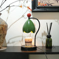 Linglan modern simplicity style melting wax fragrance lamp with metal holder in cream white colour
