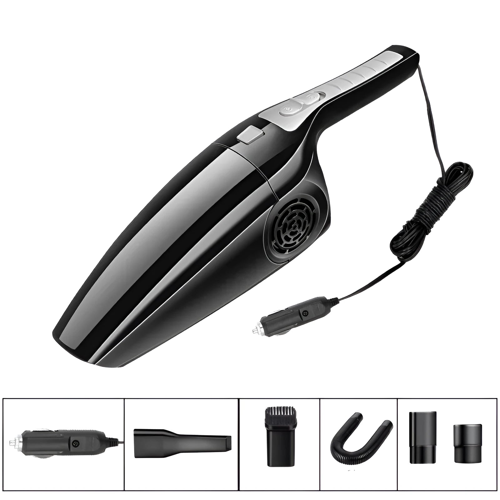 PoHigh Hypa car vacuum cleaner with cigarette lighter plug in black or orange colours