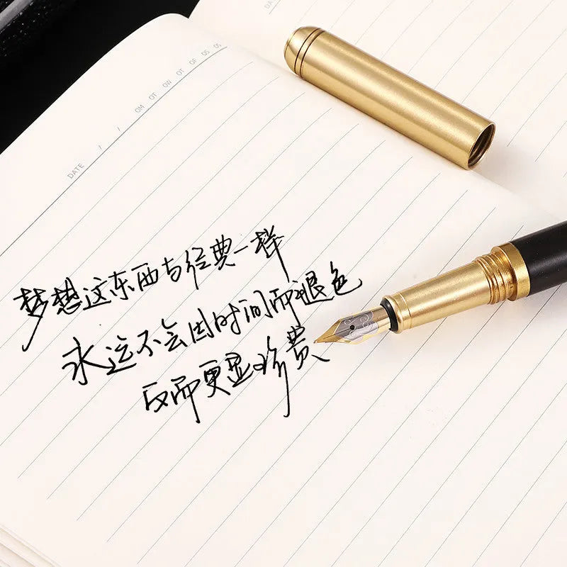 Business fountain pen with 0.7mm stainless steel nib and wooden barrel in ebony finish