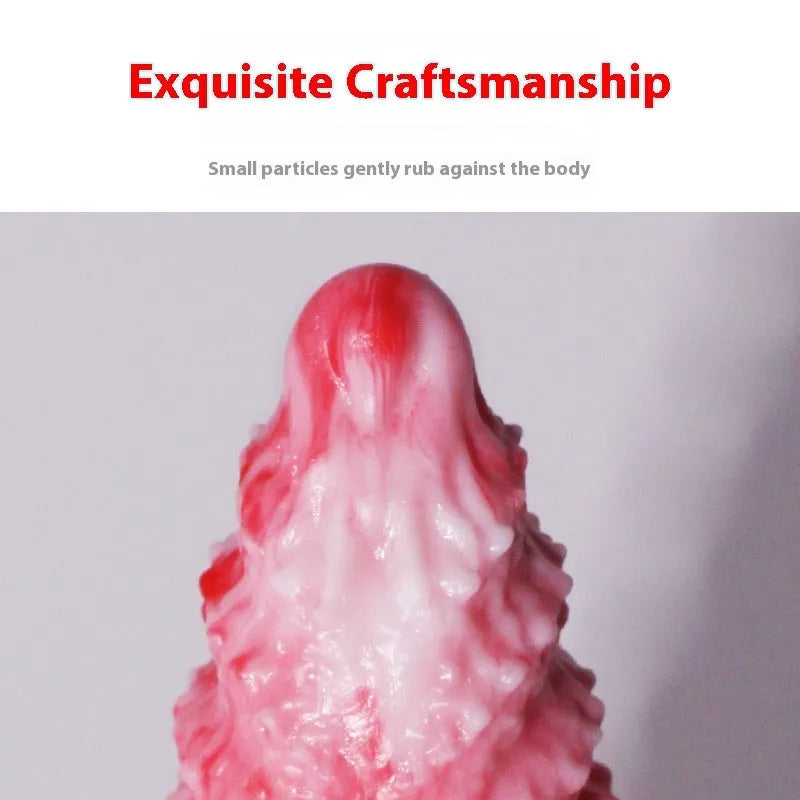 Pink shaped penis women's masturbation device in platinum silicone