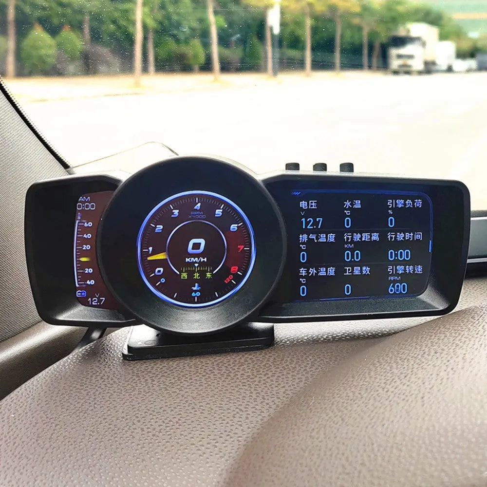 A600 OBDII monitor driving computer with HD display showing GPS and instrument data