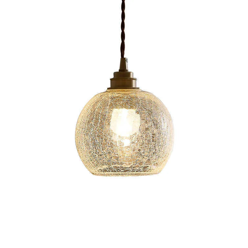 Brass and glass ball chandelier ceiling light with copper body and spherical shade