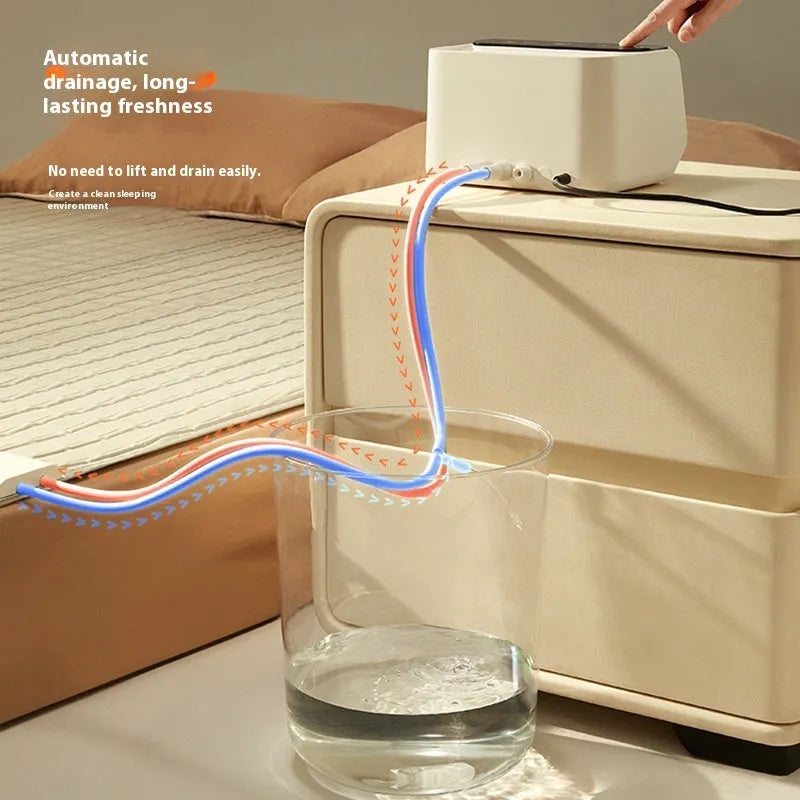 Aideng white electric water blanket with smart host controller on a bed