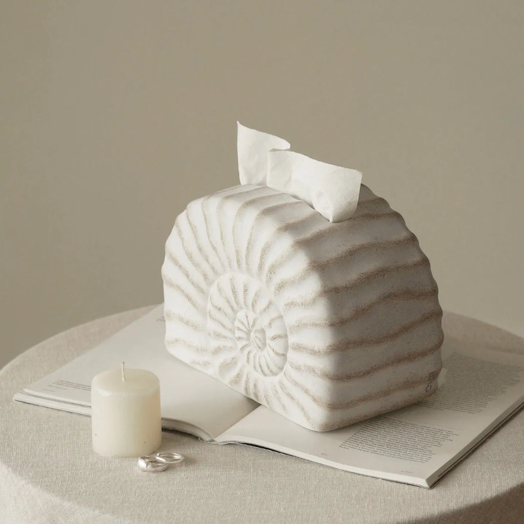 Conch ramble coloured resin tissue box decoration with modern simplicity design