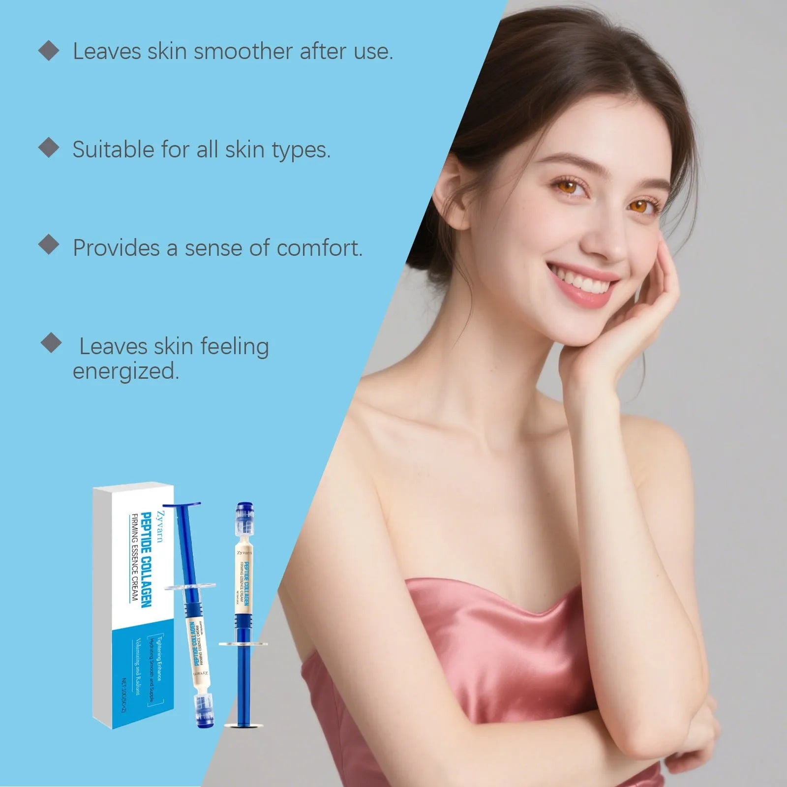 10g jar of collagen firming cream with hydrolyzed collagen and oligopeptide-1