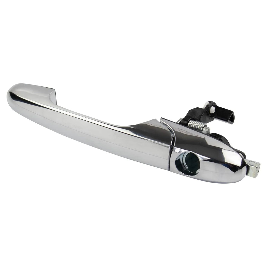 Black plastic replacement door handle for Fiat 500 measuring 16.2x8x7 cm