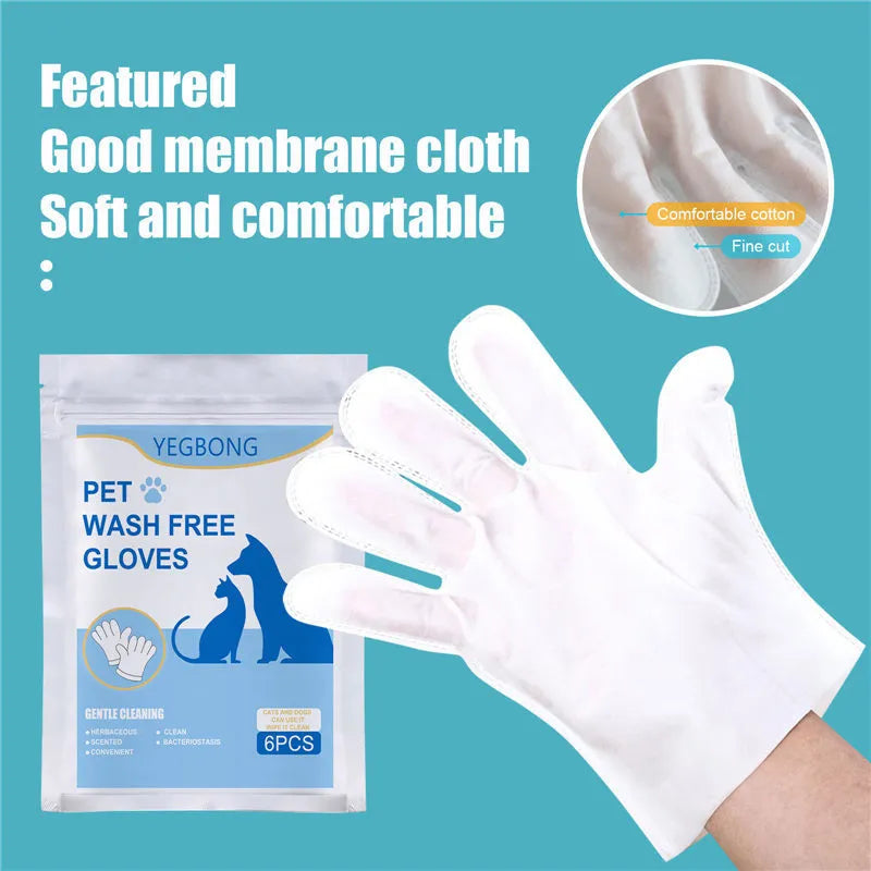Disposable non-woven aluminium foil pet grooming gloves in bagged 6-pack