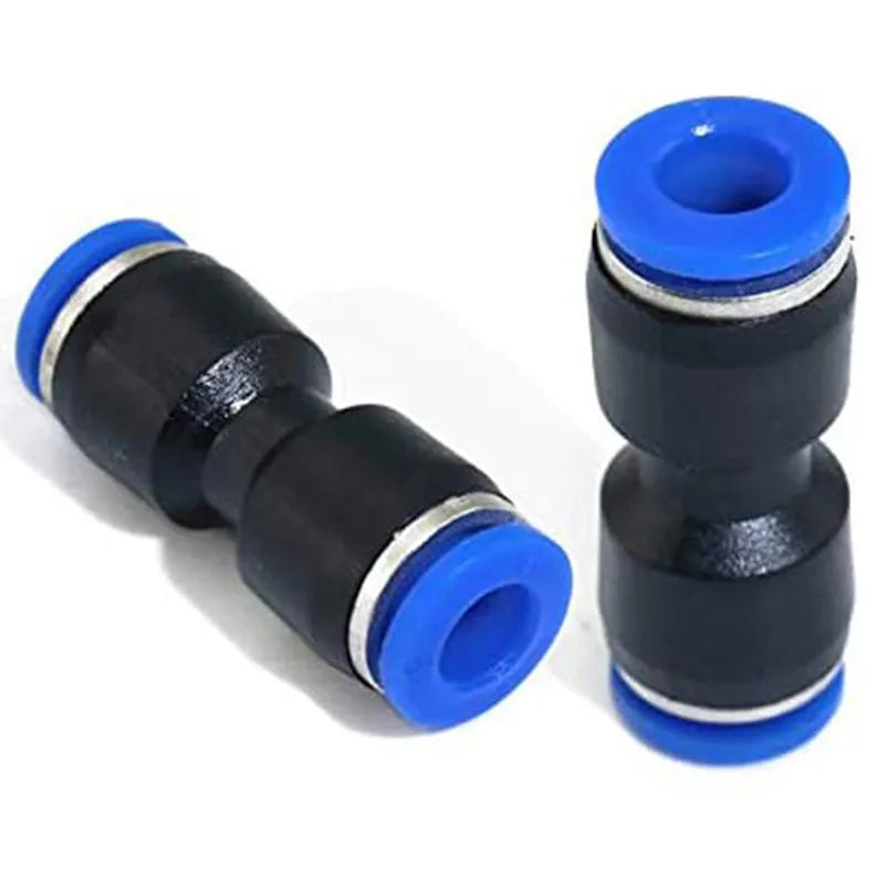 Jinqi black pneumatic plastic straight through butt quick connector for 4-16 mm tubes, 100-pack