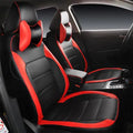 Genuine cow leather car seat cover in beige colour with binding style construction