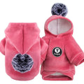 Blue fleece hooded coat for small dogs and cats winter warm outerwear