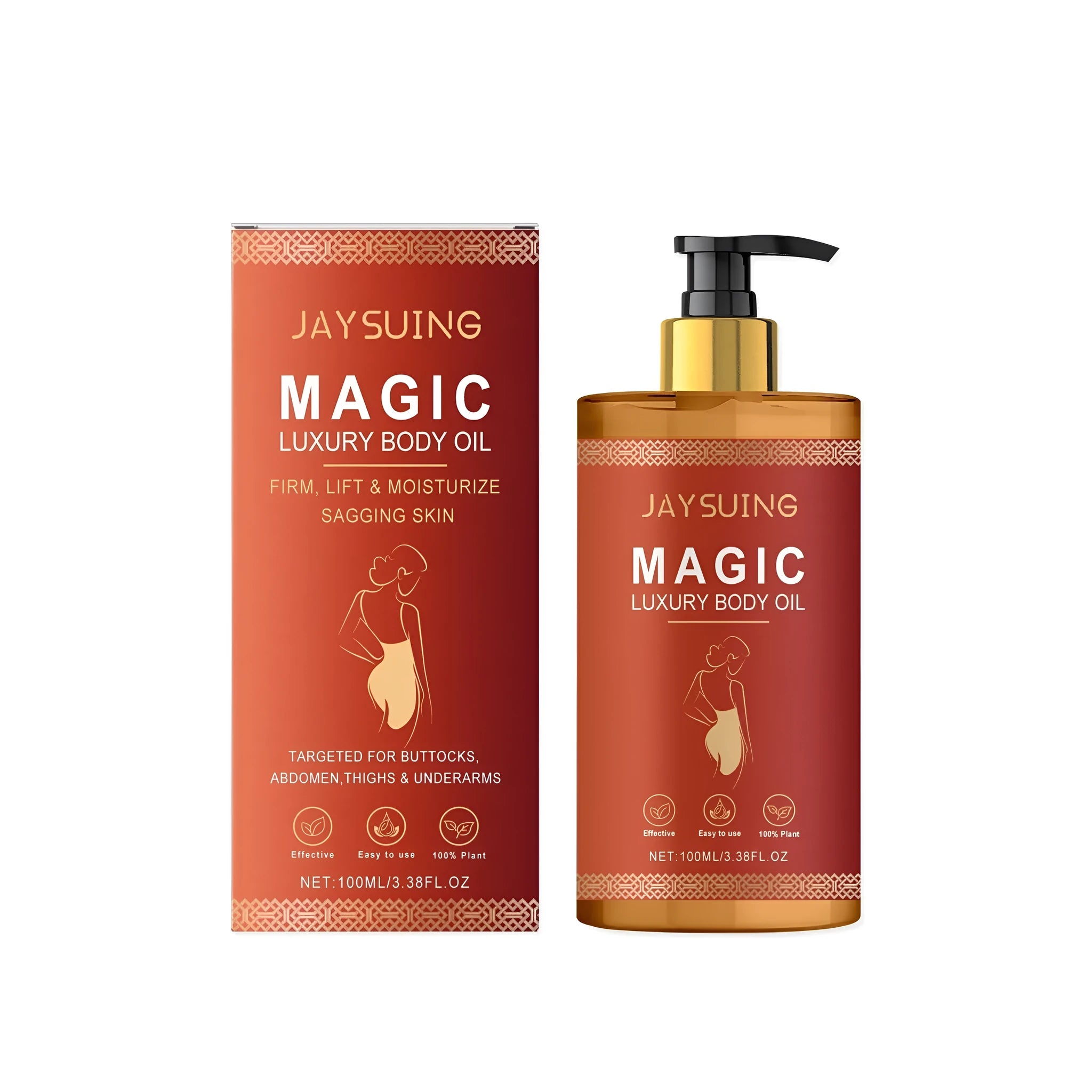 100ml bottle of tightening and nourishing body oil with rose hip and almond oils