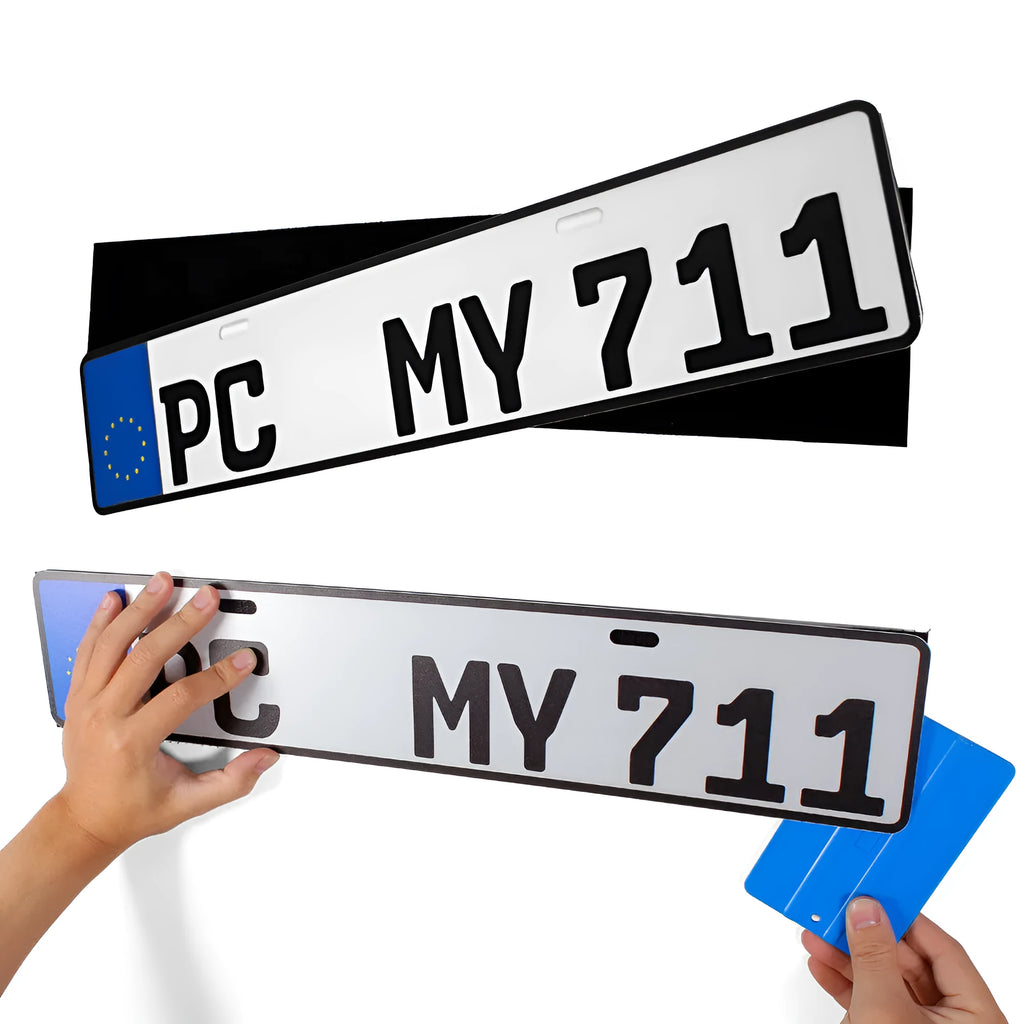 Self-adhesive license plate fixing strip 100x500mm right angle blended material pair pack