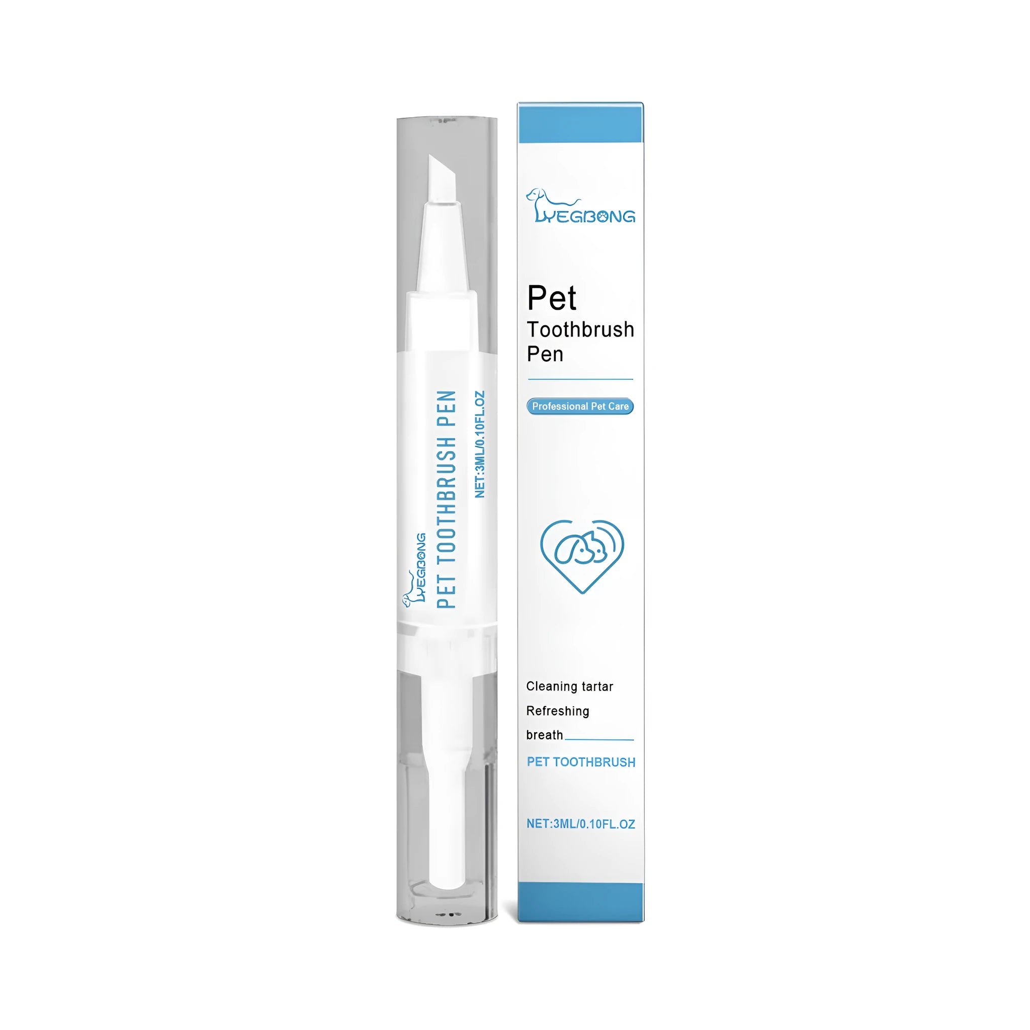 Pet dental toothbrush with 1.1cm brush head and 12.5cm handle for dog and cat teeth cleaning