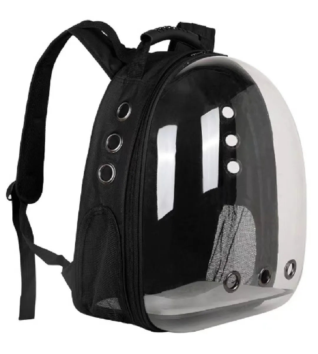 Medium capacity grey PC cat diaper bag with side-open design, shown next to a pink version.