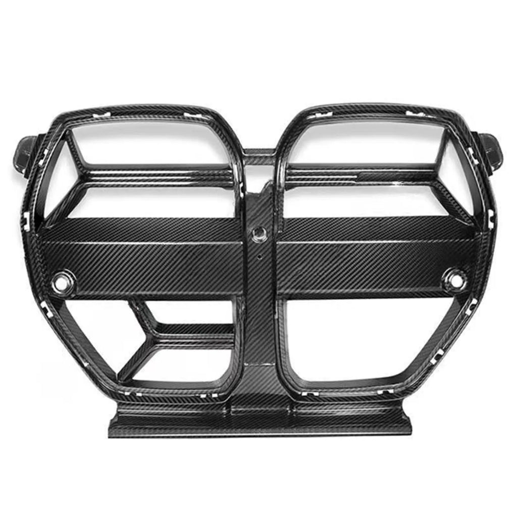 Dry carbon fiber front bumper grille for BMW M3 M4 G80 G82, 3K weave, black
