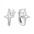 Sterling silver star clip earrings with oxidised finish and XINGX decorative elements
