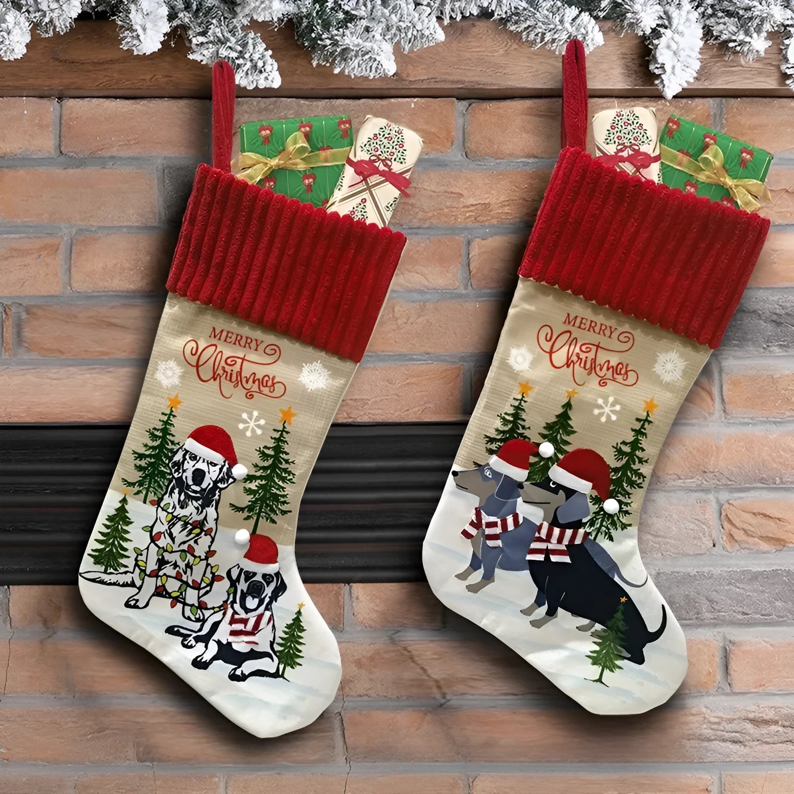 Cloth Christmas tree pendant measuring 46cm by 28cm in Pastoral and American styles