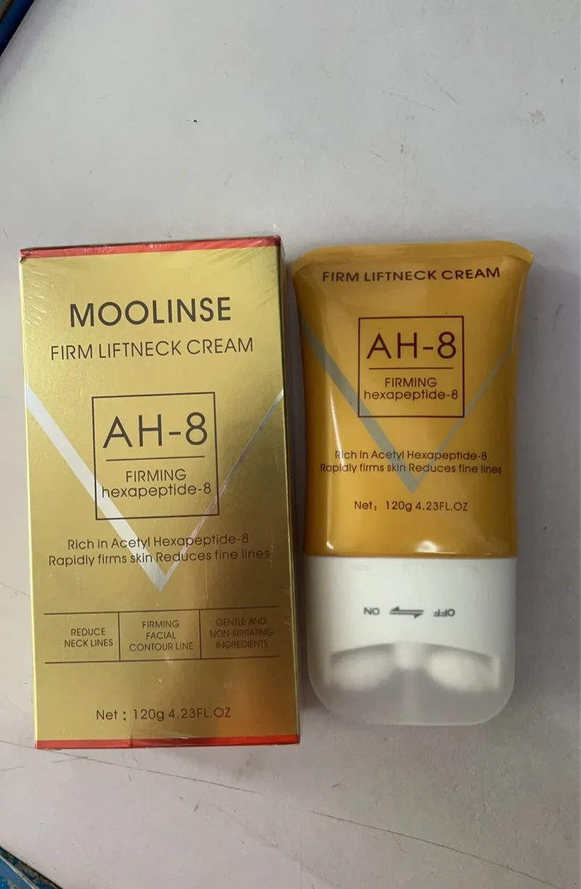 Neck moisturising cream with built-in massage roller for dry skin care