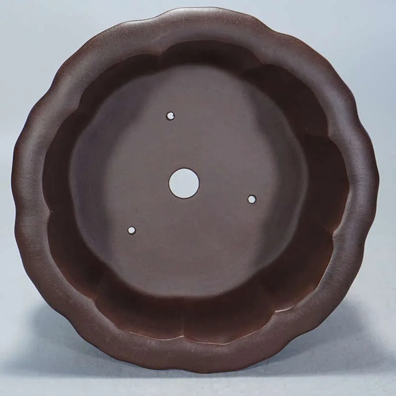 Antique purple-red mud succulent flowerpot in Chinese classical style, dimensions 37cm by 37cm by 20cm.