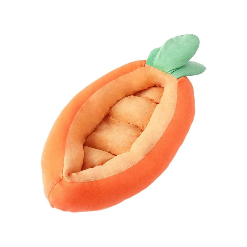 Orange cartoon carrot design double-sided cloth pet litter mat in medium and large sizes.