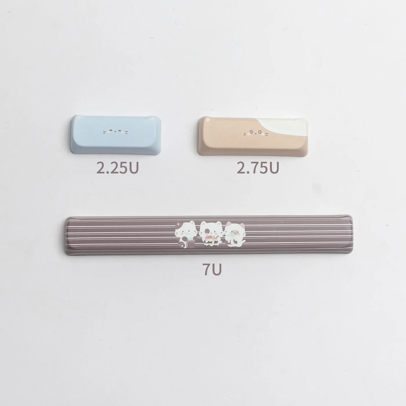 Sea Salt Cat themed PBT keycap set for mechanical keyboards with 7u supplementary keys