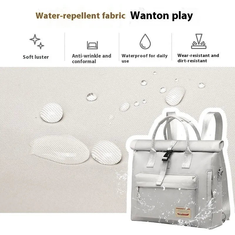 Shockproof waterproof nylon laptop bag showing medium and large size options for different laptop dimensions