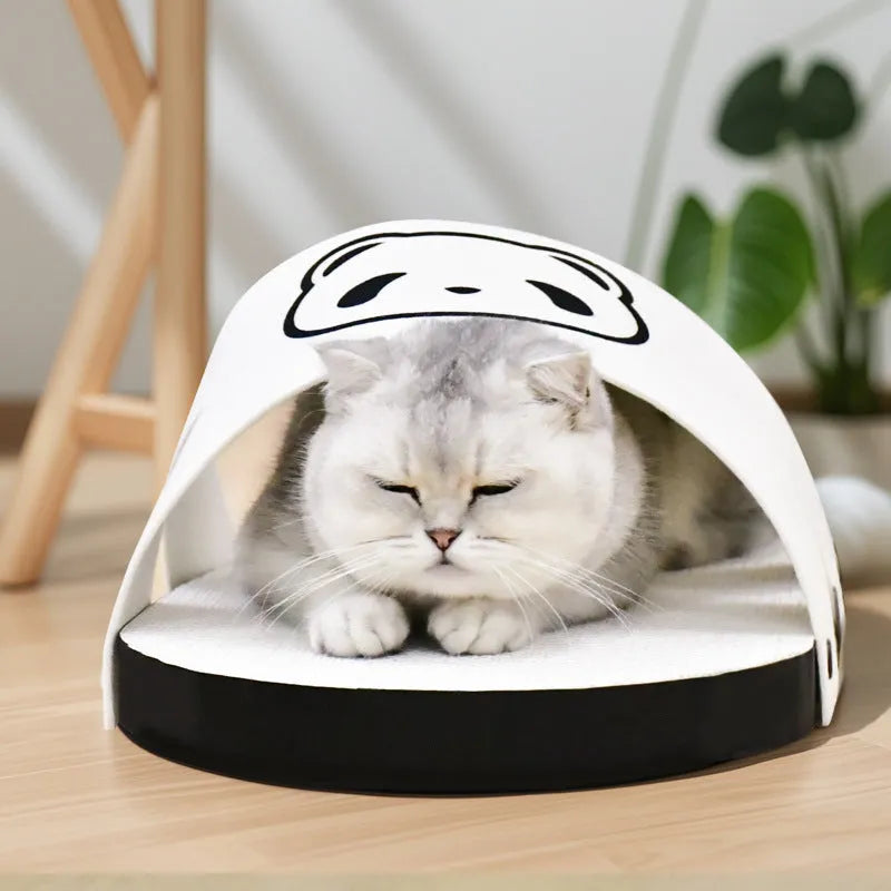 White corrugated paper cat scratch board with slipper-style design for indoor feline claw maintenance