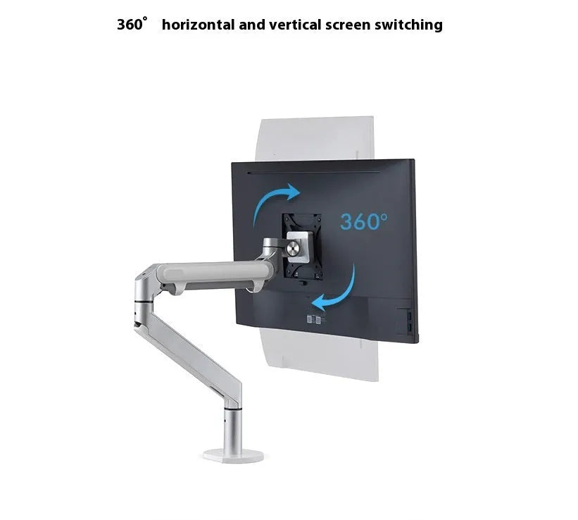 Aluminium air pressure arm computer stand in black or silver colour for laptop height adjustment
