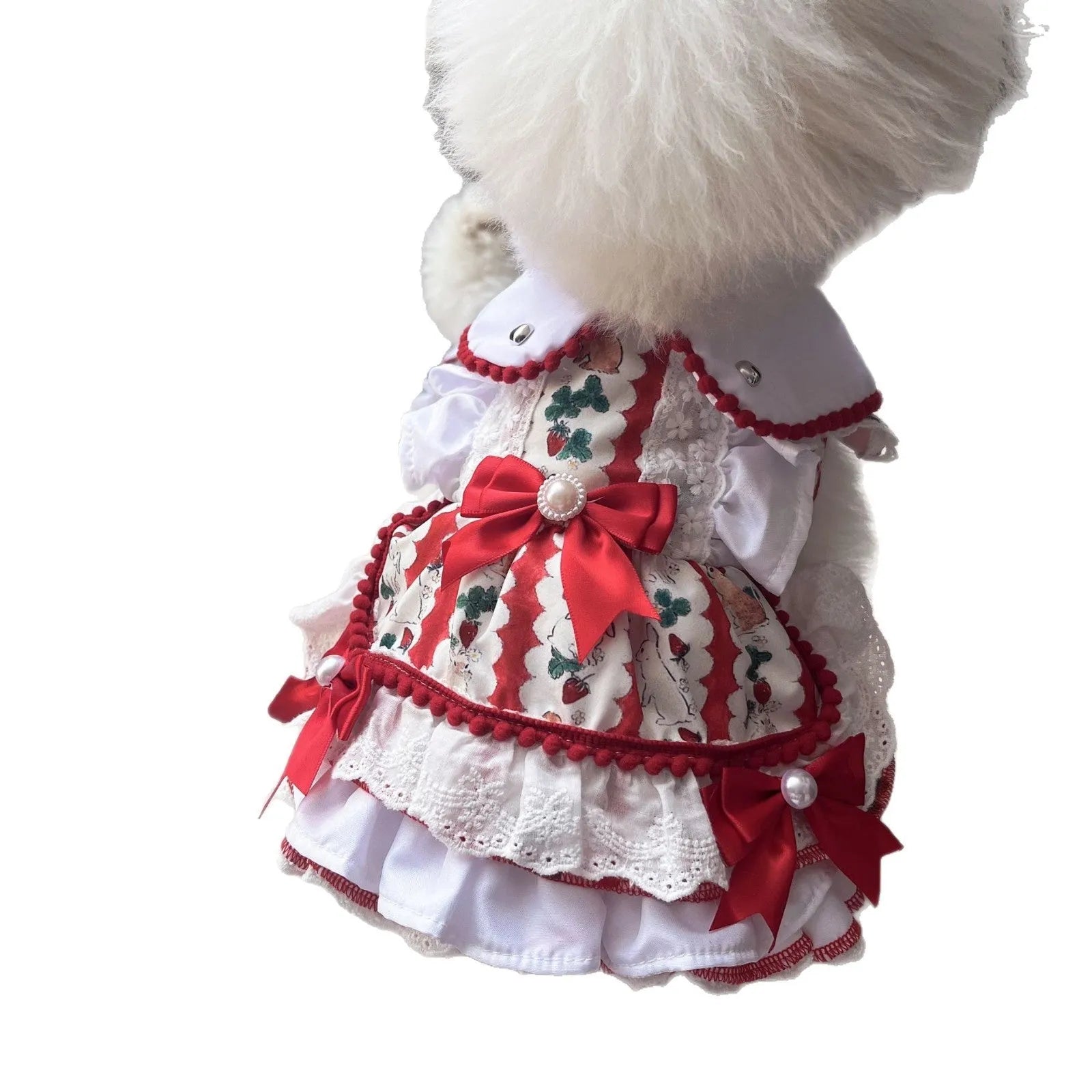 Rabbit skirt princess style pet dog dress in polyester with size measurements