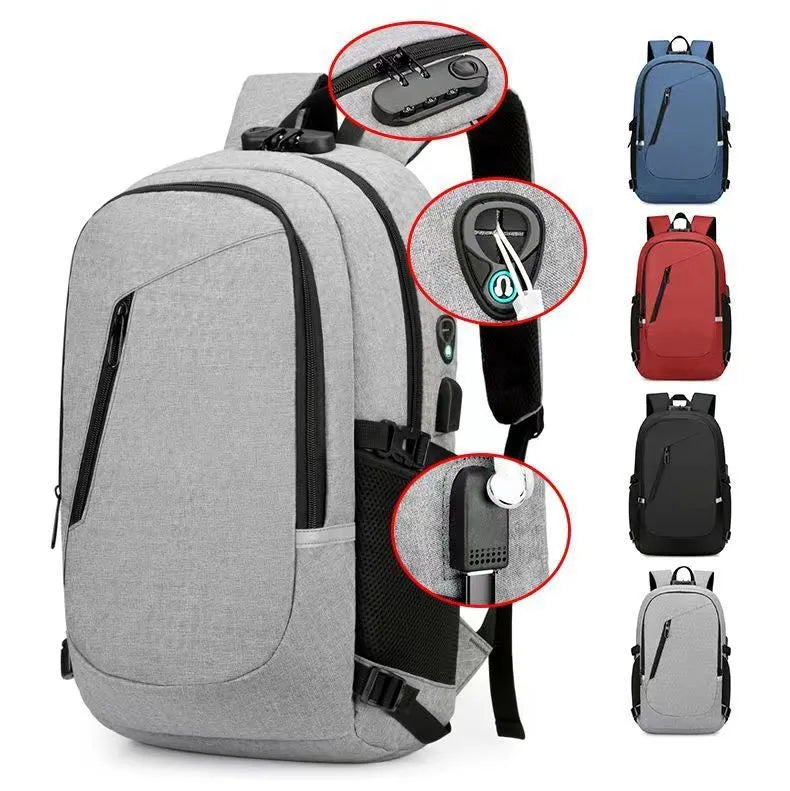 Street trend computer backpack with wear-resistant Oxford cloth construction and 20-35 litre capacity