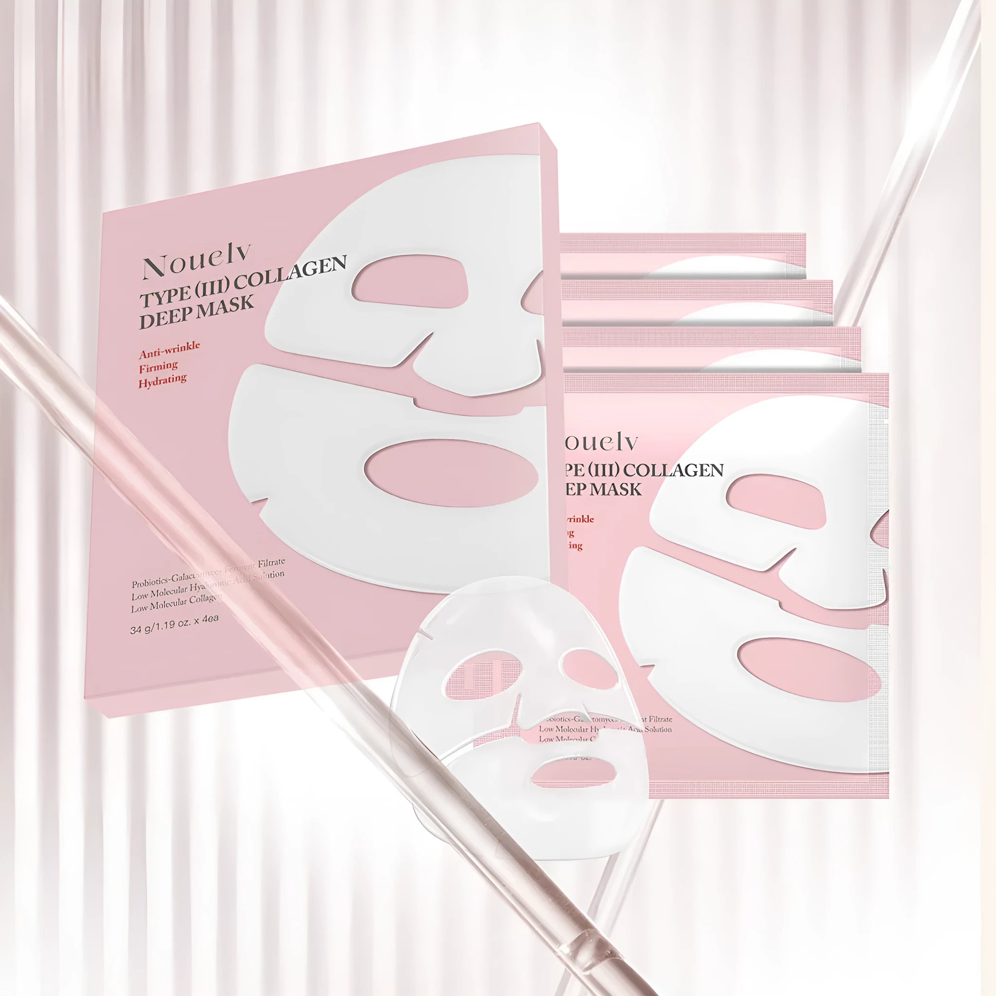 Collagen patch mask 4-piece box for moisturising facial treatment