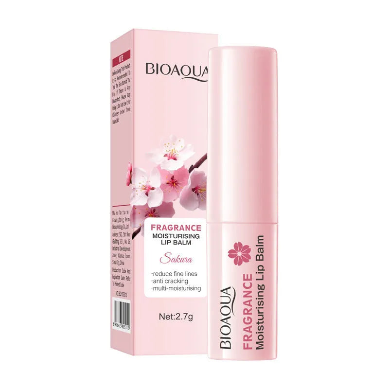 Anti-chapped lip moisturising lipstick in a tube on a white background.