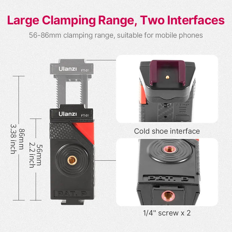 Black octopus-style flexible phone tripod with mobile clip on aluminium stand