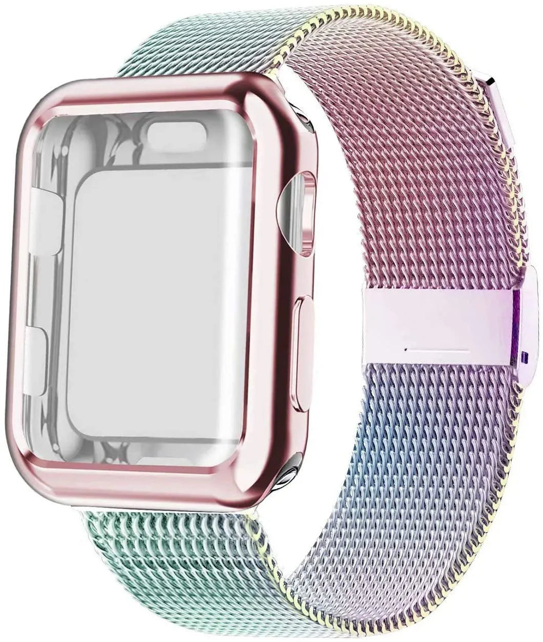 Magnetic Milanese metal Apple Watch band in multiple colours with adjustable clasp for 38mm 40mm 42mm 44mm models