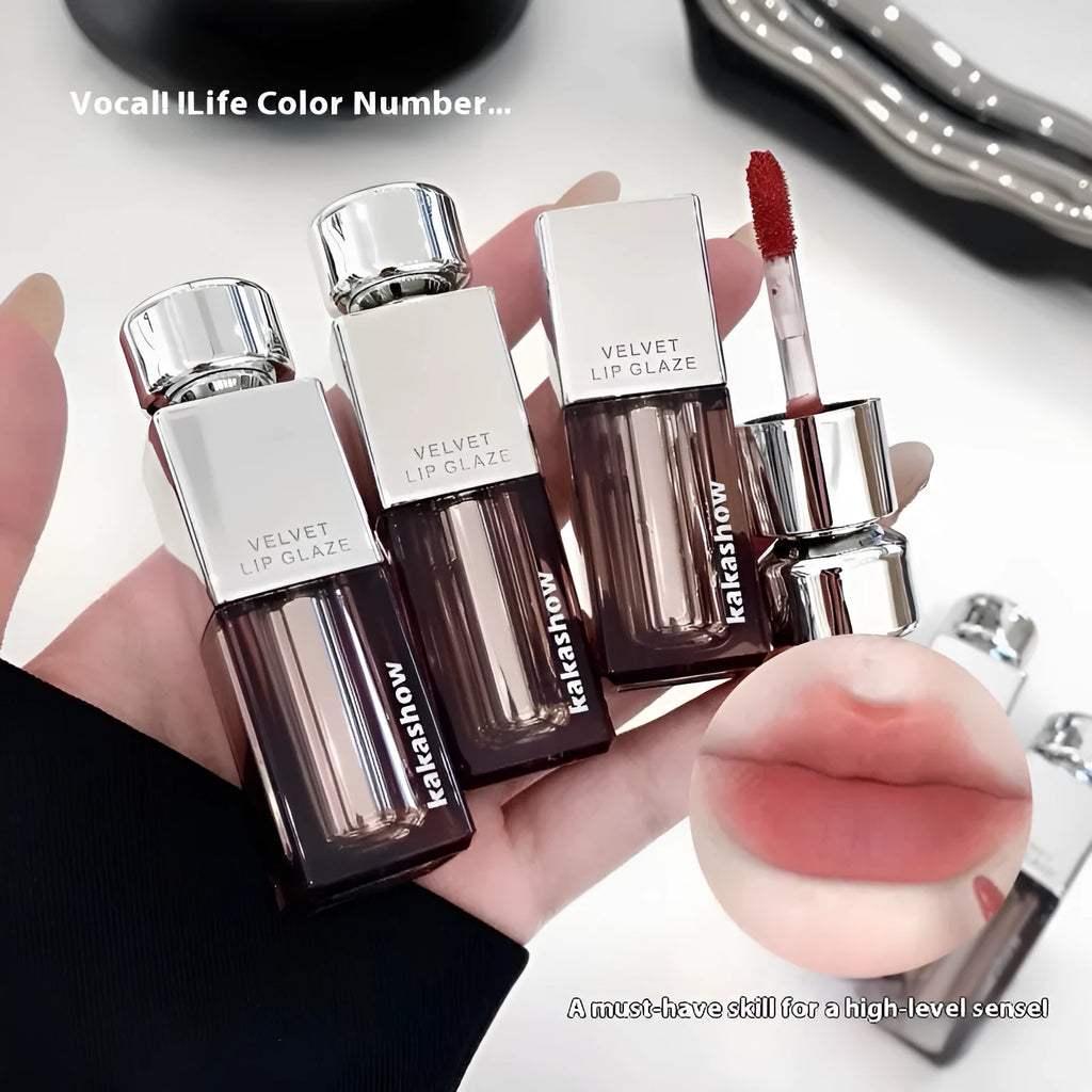Kakashow Lock Colour Velvet Lip Paint matte lipstick in six colour shades.