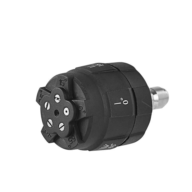 Five-in-one multi-functional spray nozzle for high-pressure water guns with engineering plastic construction