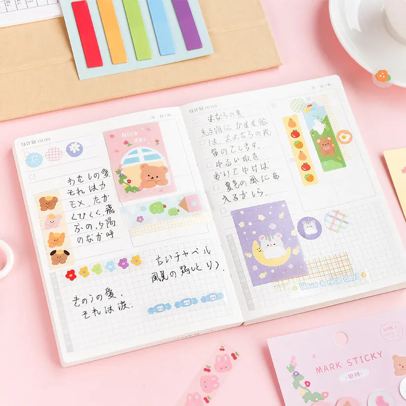 Sweet Notes PVC index stickers in twelve colours displayed on a white background