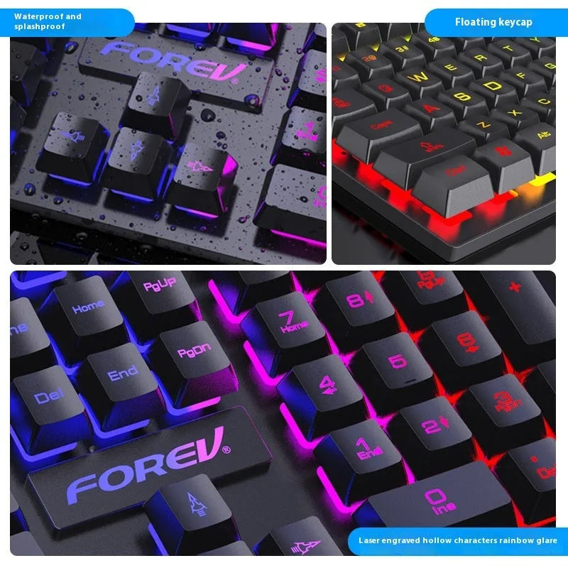 Black backlit 104-key portable gaming keyboard with ABS construction and 1.5 metre USB cable