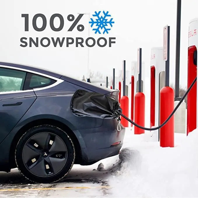 New energy vehicle waterproof charging cover with drawstring in grey and black colours