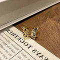 Creative Chinese butterfly women's copper ring with dripping oil finish in one of 33 colour options