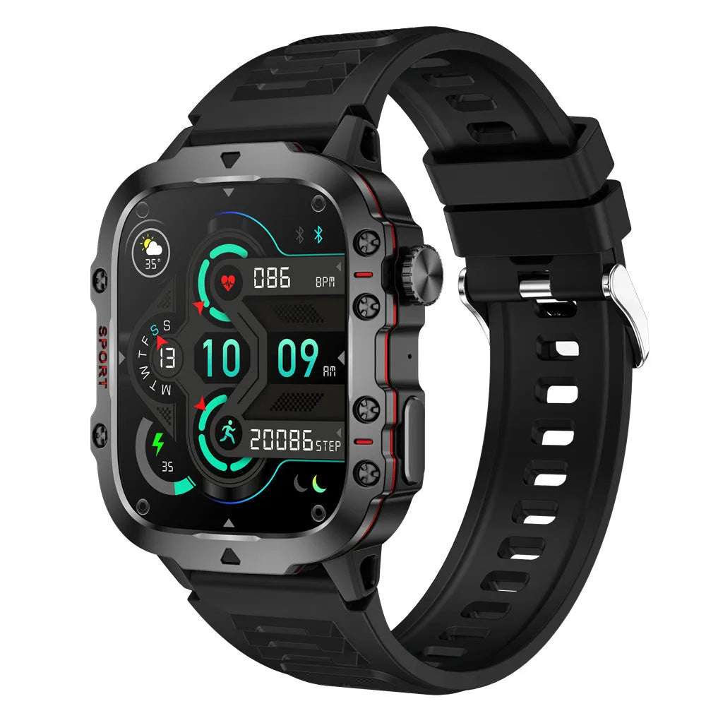 QX11 smartwatch with zinc alloy case showing TFT screen displaying heart rate and fitness data