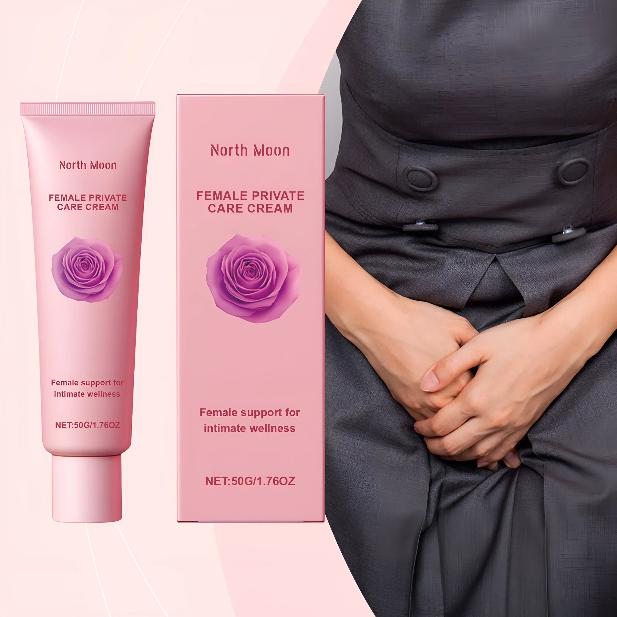 Gentle Care 50g moisturising cream tube for dry skin with rose and peppermint extracts