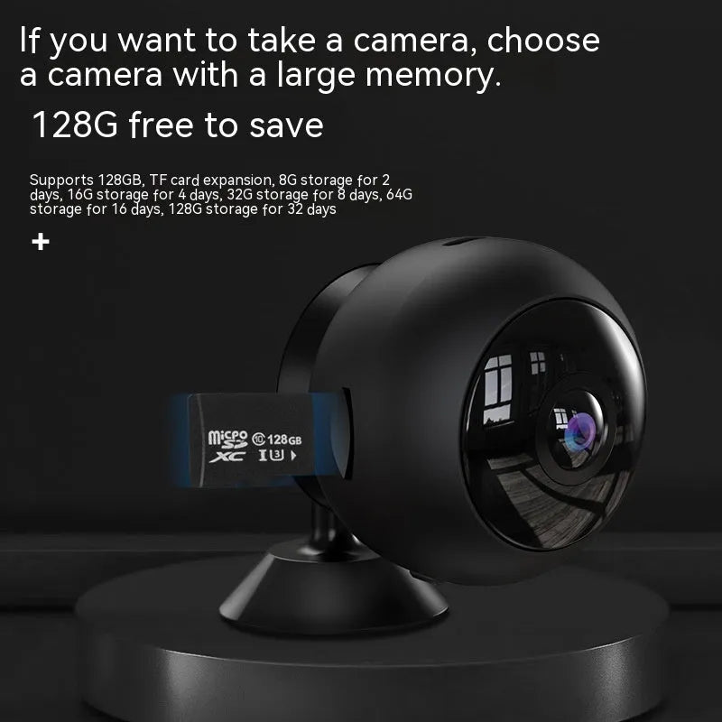 1080p wireless WIFI surveillance camera with ABS housing showing front lens and connection ports