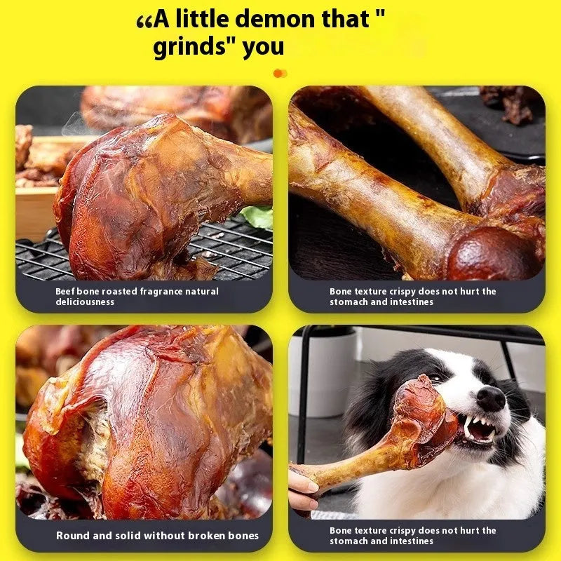 High-calcium roasted ox bone flavour puppy molar rod chew in large, medium, and small sizes.