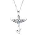 Women's copper stethoscope necklace with wings design in red diamond or white diamond finish