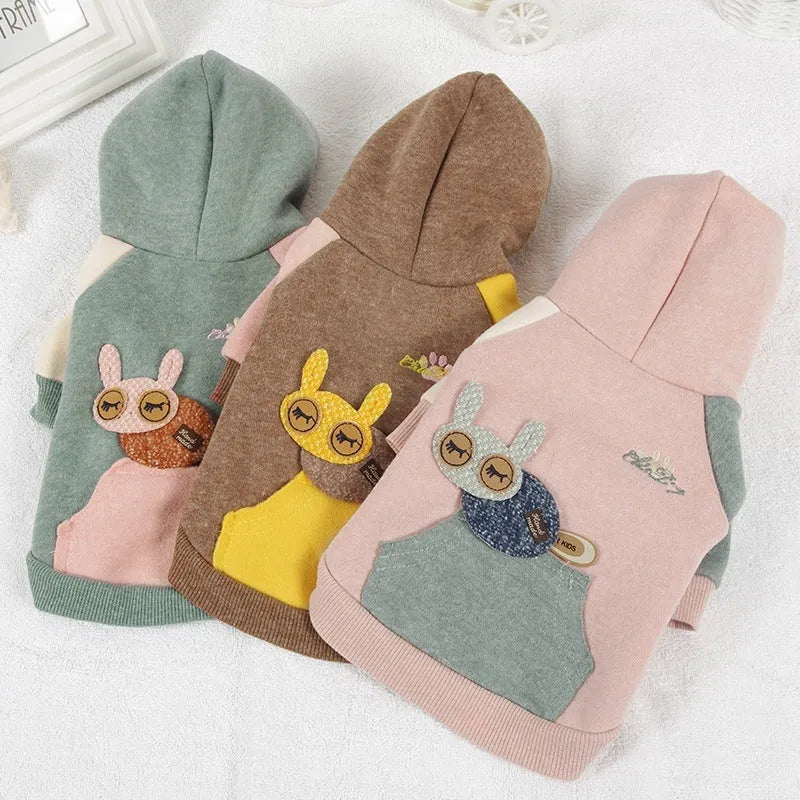 Brown cotton pet sweatshirt for dogs or cats shown in size M.