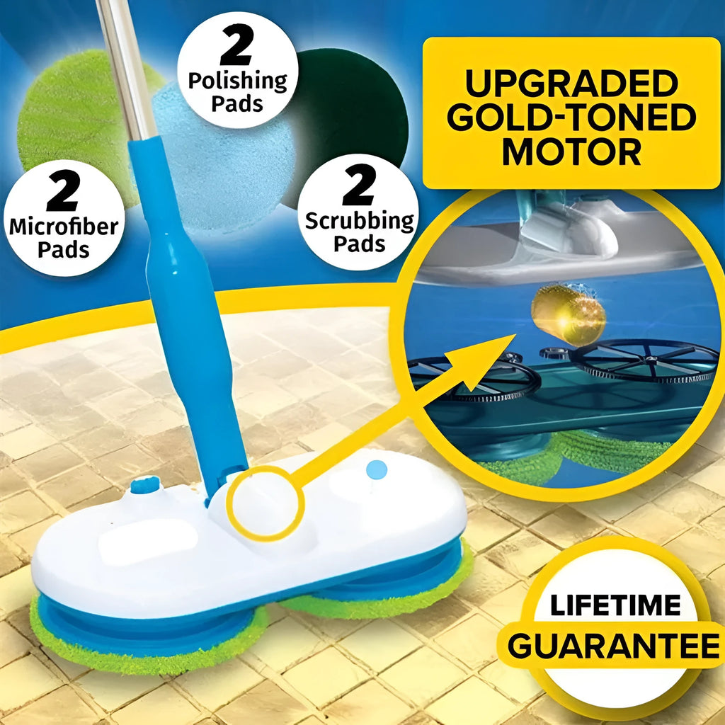 Wireless electric floor mop with handheld design and multiple cleaning pad attachments