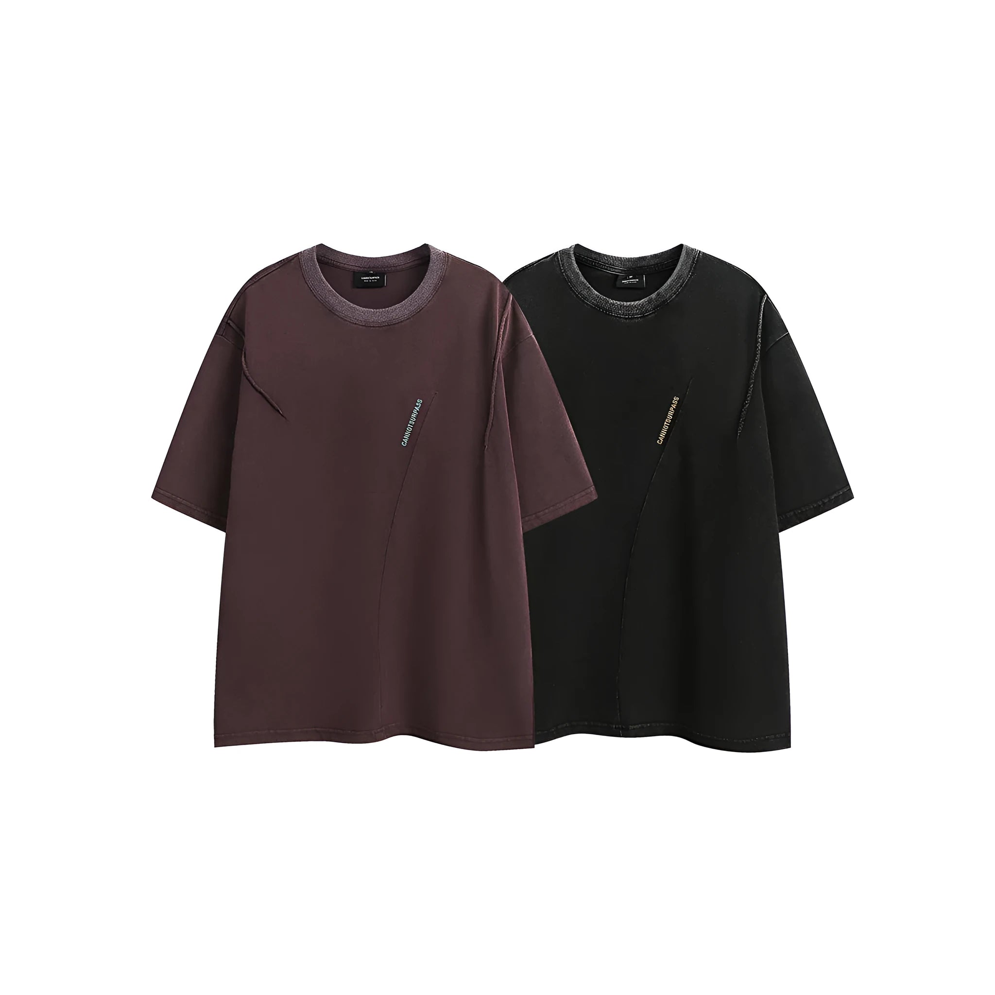 Retro style short-sleeved cotton T-shirt with embroidered details in loose fit